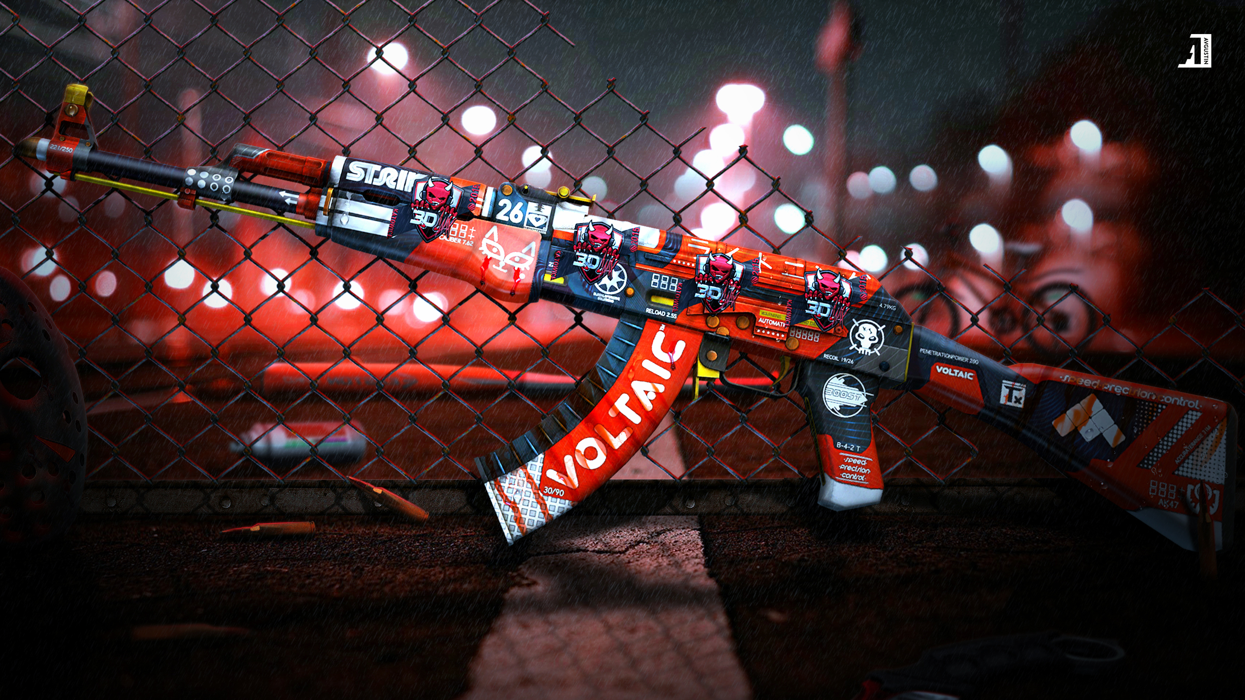 CS:GO AK-47 Skin - Voltaic | 4k Wallpaper