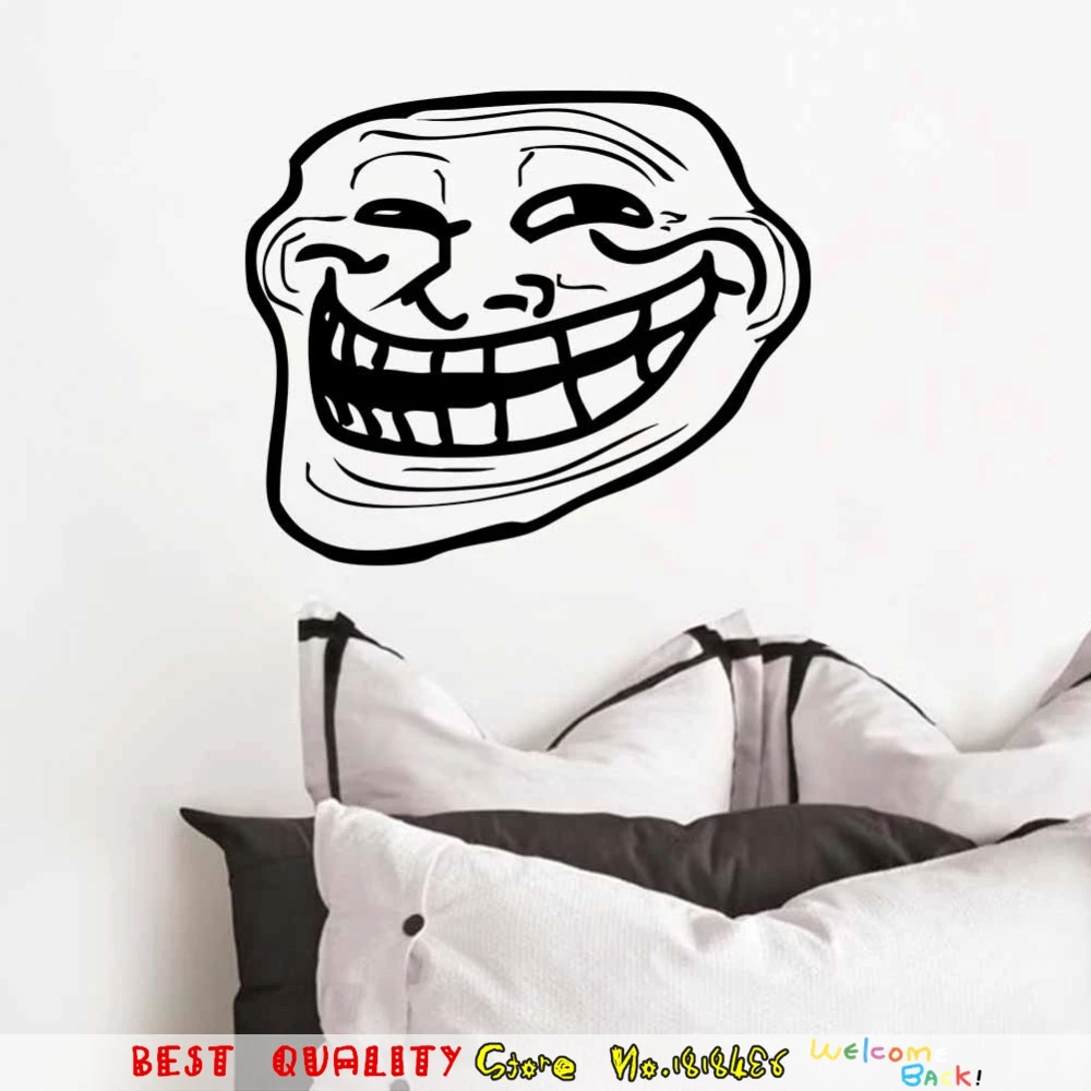 Funny Ugly Face Big Mouse Wall Sticker Painting Art Home Decal House Wallpaper