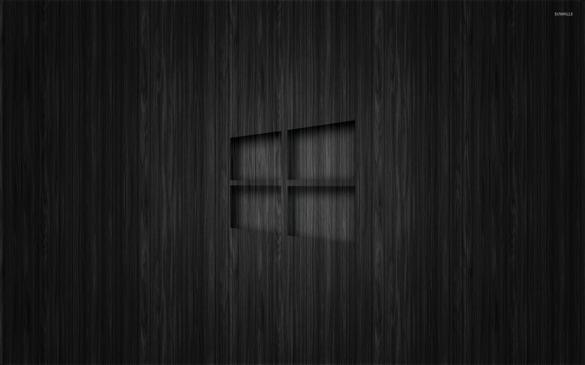 Windows 10 transparent logo on dark wood wallpaper   Computer