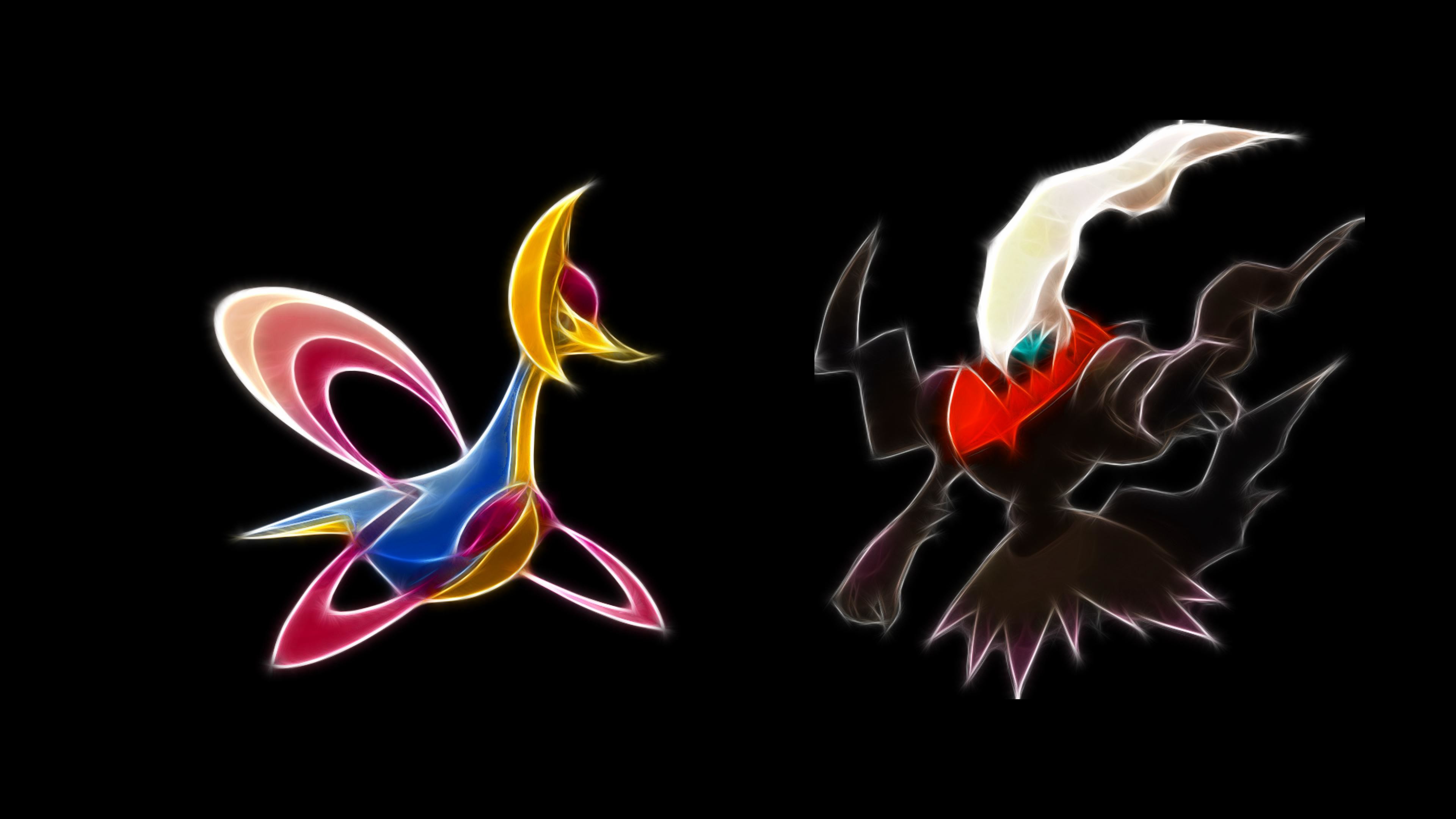 Cresselia and Darkrai Pokemon Black Wallpaper