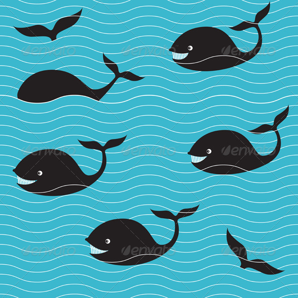 Cute Whale Background Stock