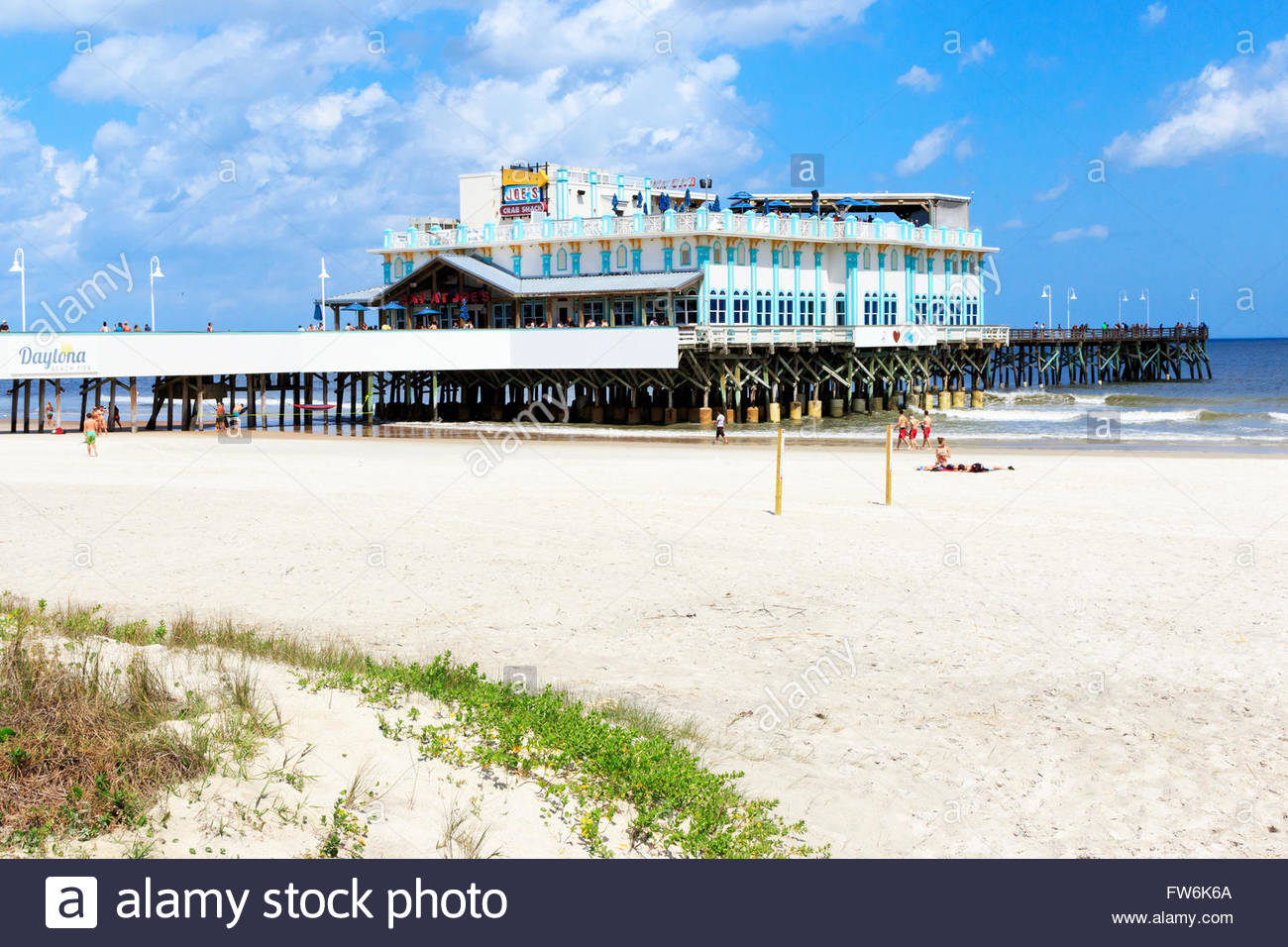 Daytona Beach With Tourists And Sunbathers Florida America Usa