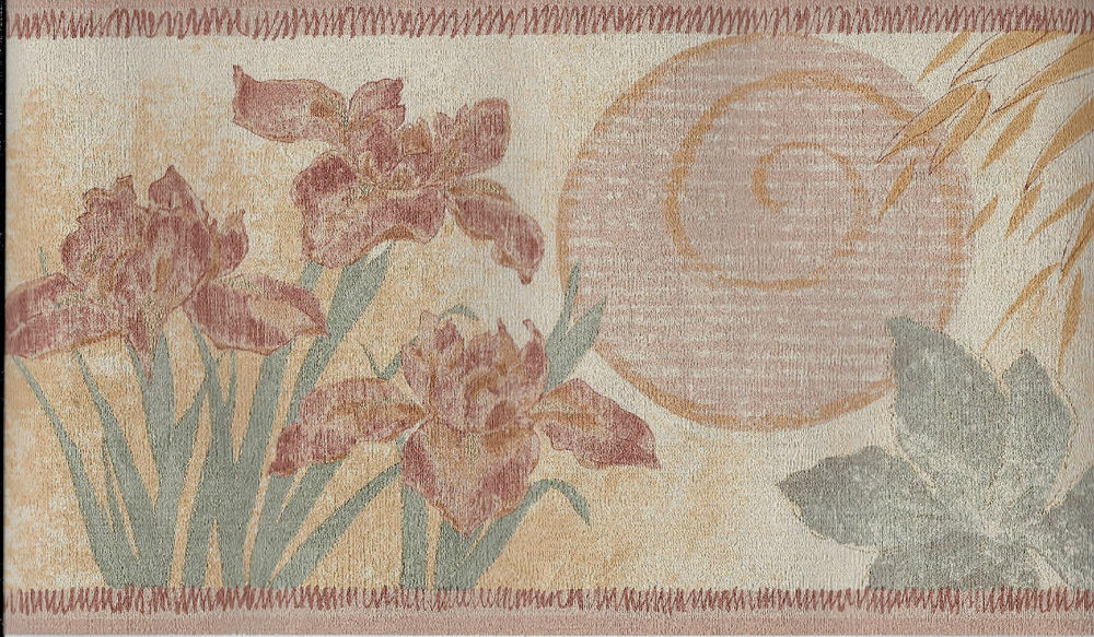 Free download Oriental Coral Floral Textured Wallpaper Border eBay