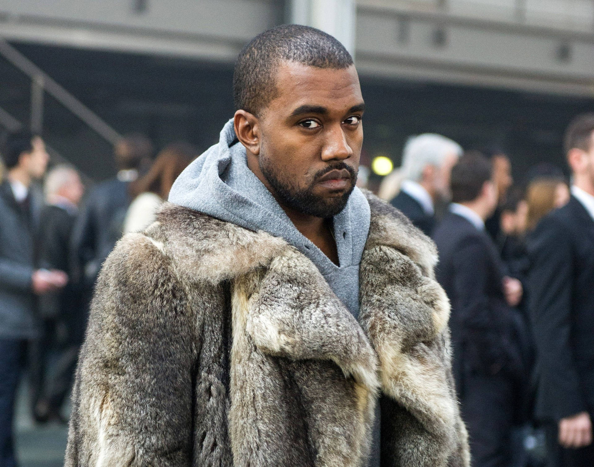 Kanye West Big Grey Fur Wallpaper