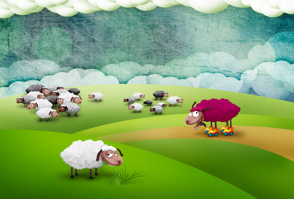 Wallpaper Sheep graphics roller skates desktop wallpaper 3D