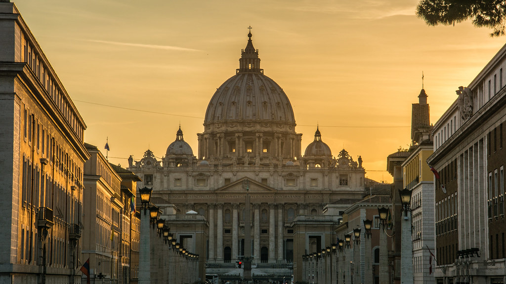 Rome Saint Peters Basilica at sunset   Italy 4K Wallpaper Flickr