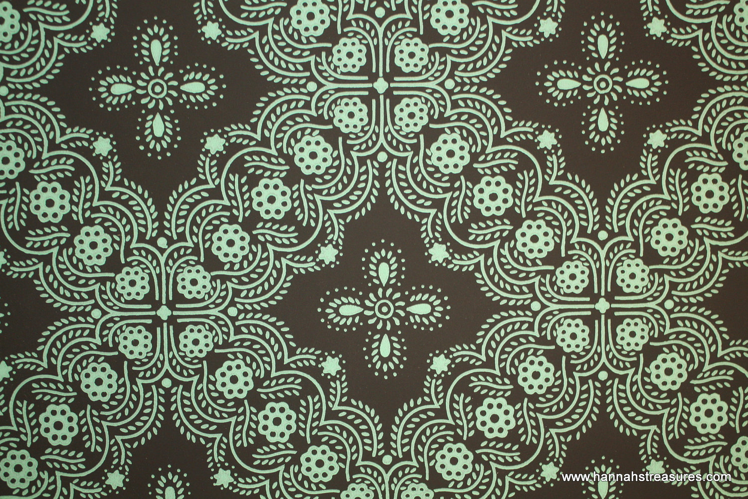 S Vintage Wallpaper Mint Green Geometric By Hannahstreasures
