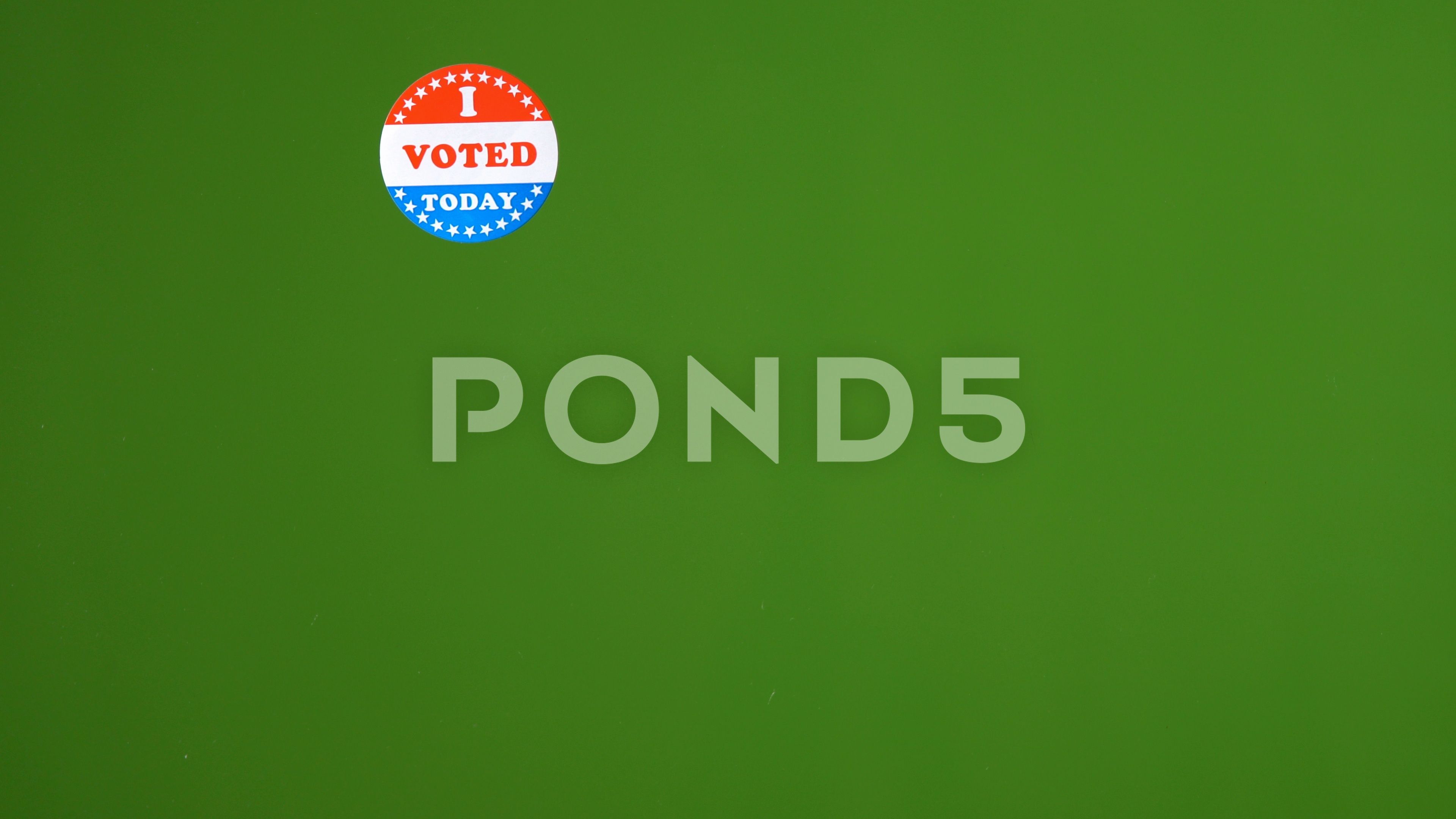 I Voted Stickers Appear One By On Top Of Background Green