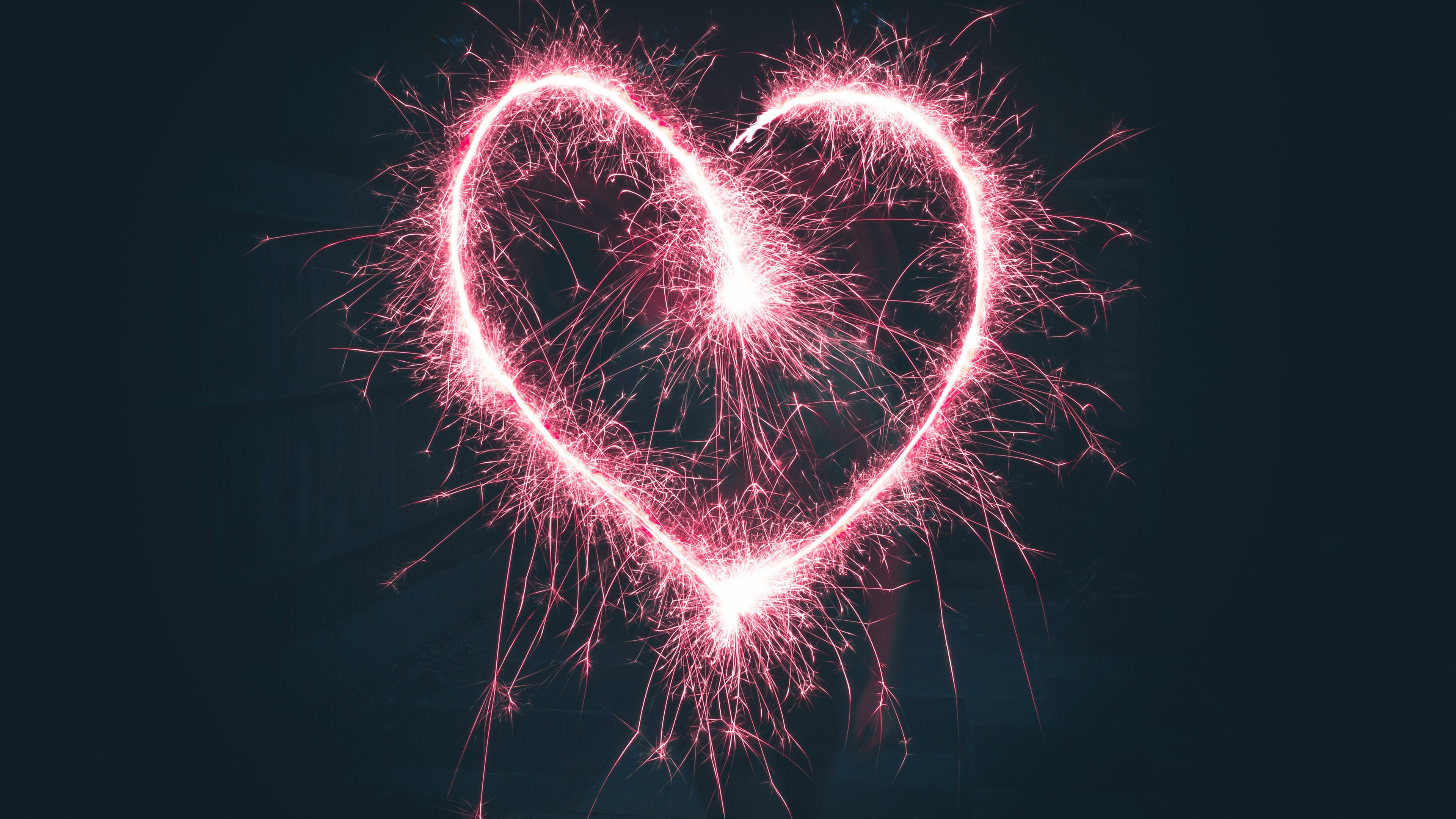 Creative Pink Heart With Diwali Cracker HD Wallpaper
