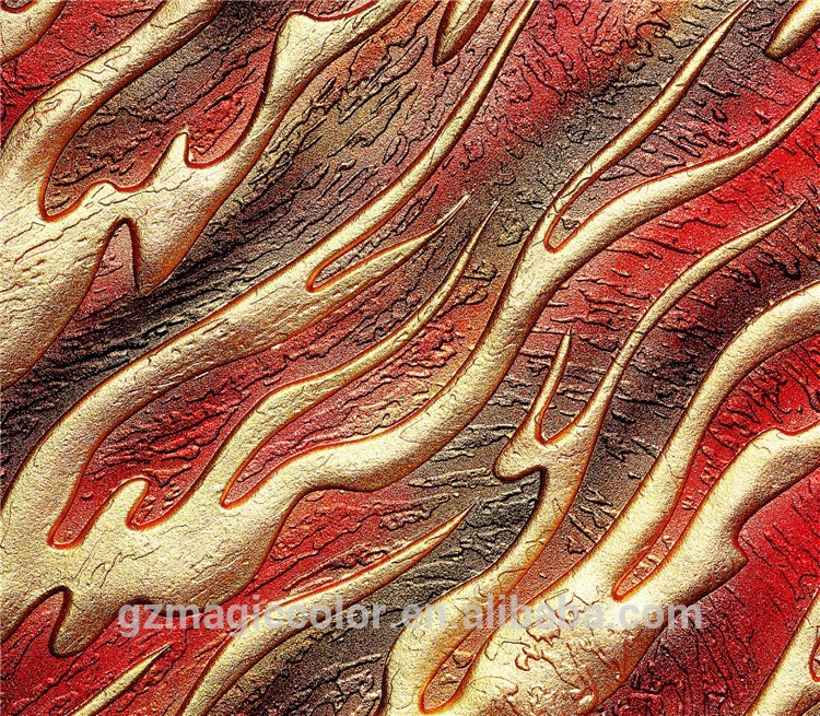 Imitation Tree Bark Red And Golden Pattern Wallpaper From Guangzhou