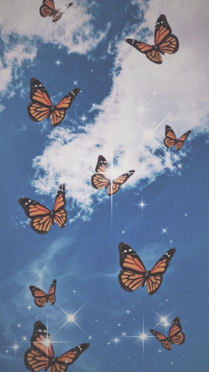 Butterfly Wallpaper I Used Pics Art And Aesthetic Pastel