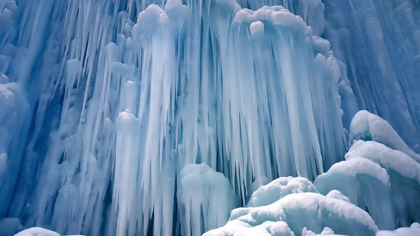 Ice Castle Waterfall Laptops Background Background