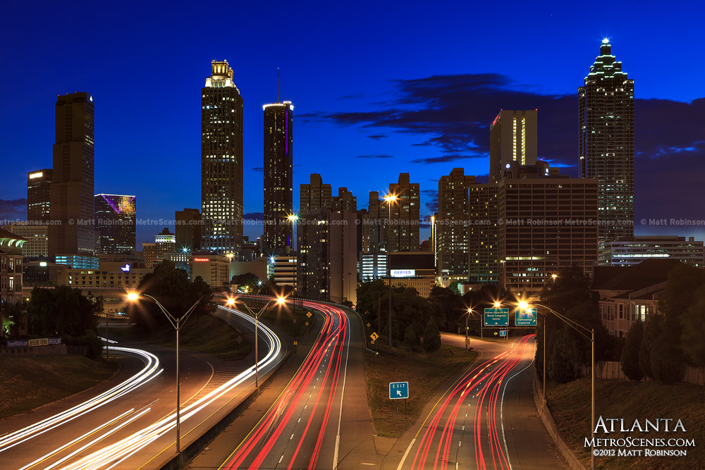 Pin Downtown Atlanta Skyline At Night