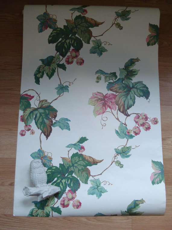 Vintage 1940s Wallpaper Climbing Ivy Vine 10 YDS Shelf Paper 2013199