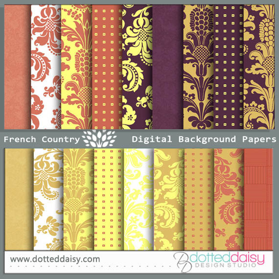 Items similar to French Country Chic Digital Backgrounds on Etsy
