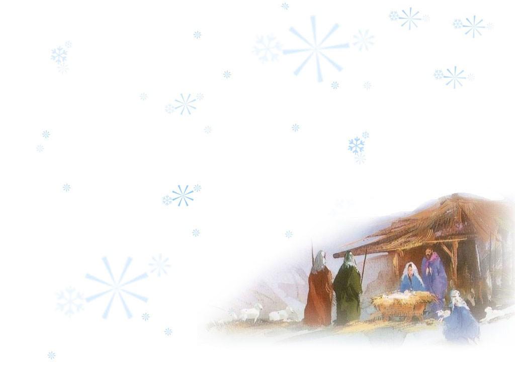 Birth Of Jesus Christ In The Manger Power Point Template Background