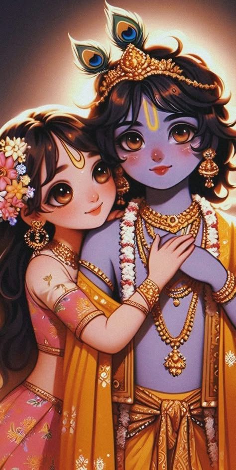 Cute Radha Krishna Wallpaper