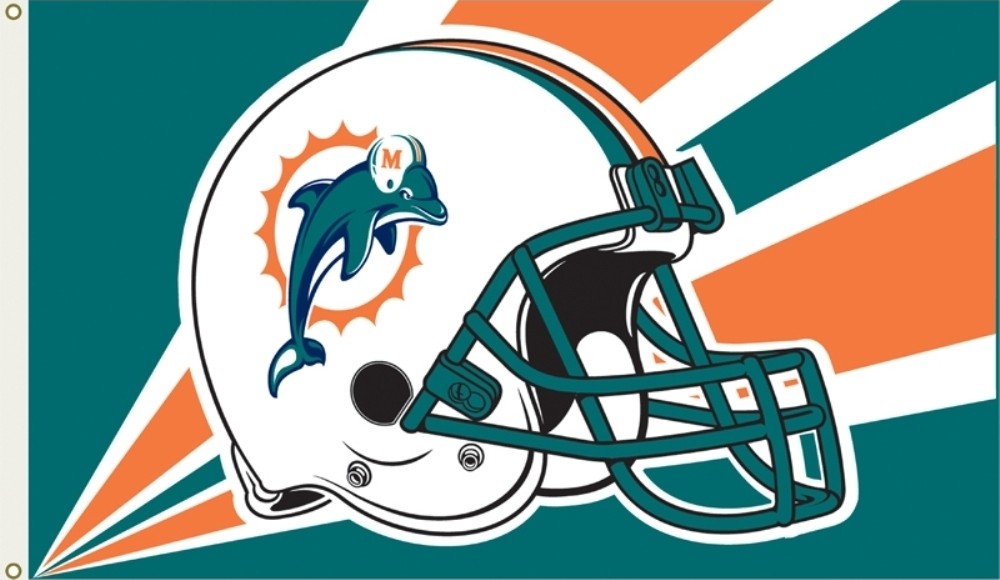Miami Dolphins Helmet Logo Flag