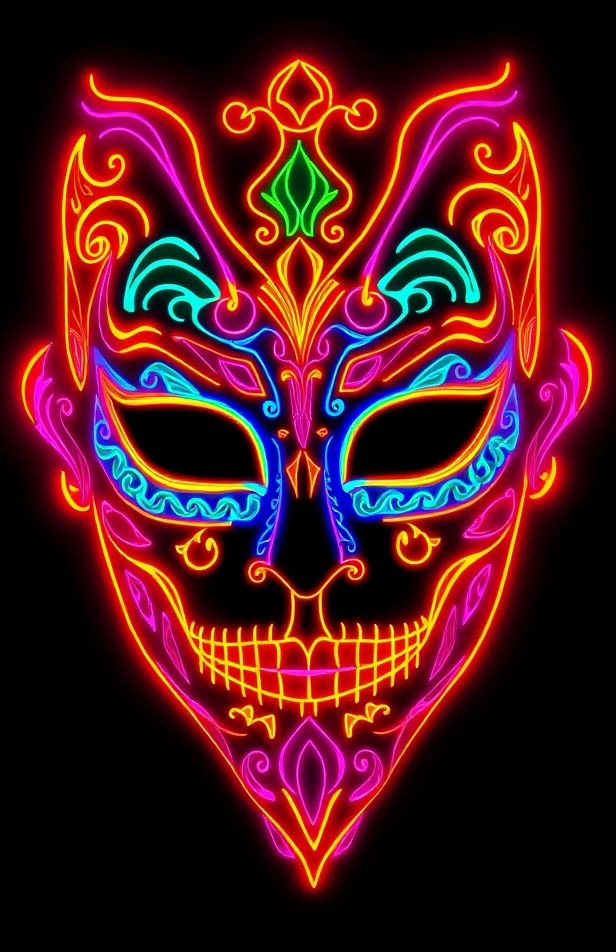 Neon Mask Wallpaper