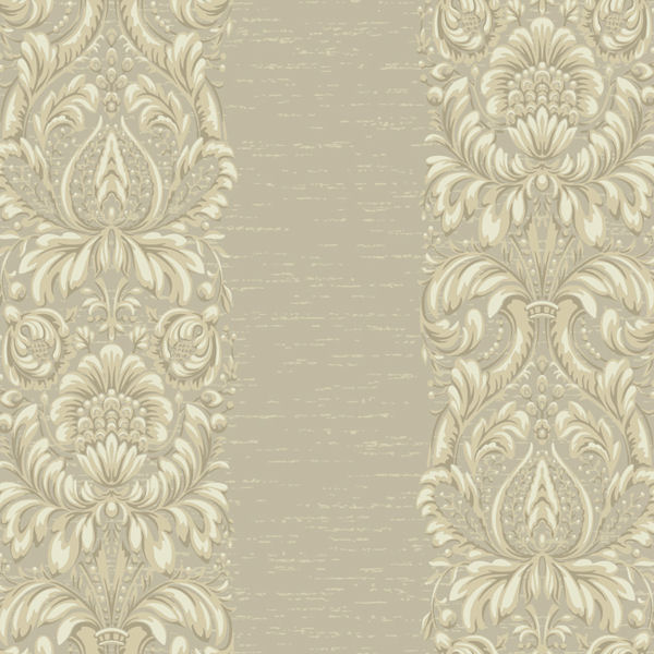 Silver And Cream Stripe Damask Wallpaper Wall Sticker Outlet