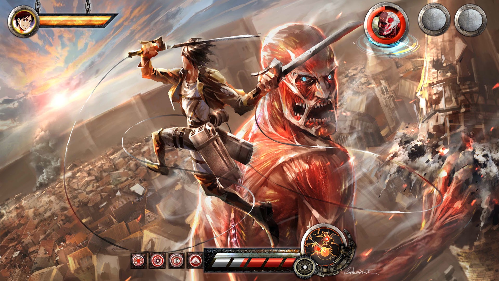 Attack On Titan Iphone Wallpaper 1080p Eren vs colossal titan video