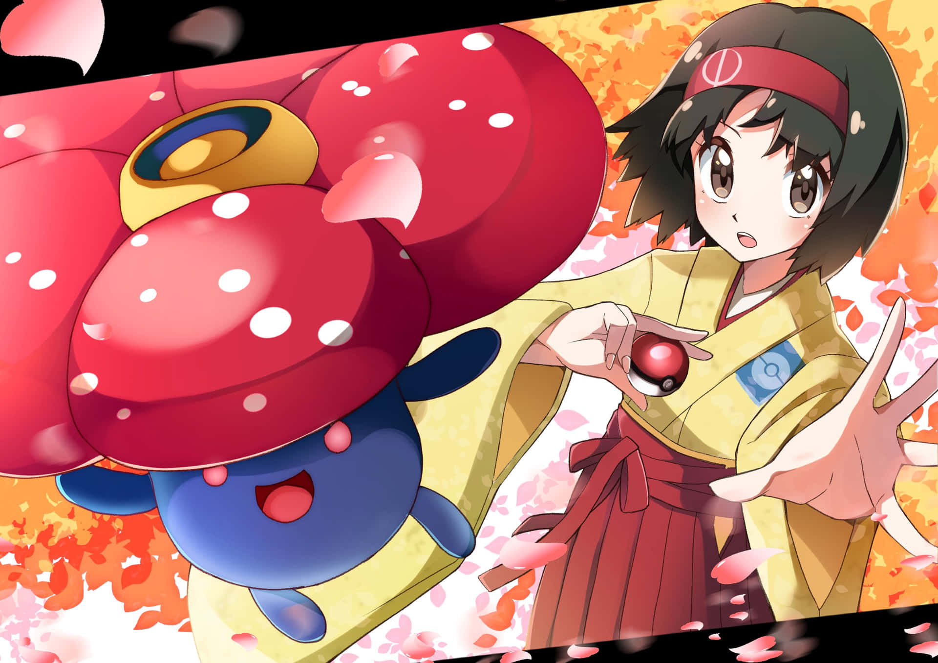 Vileplume And Erika During Autumn Uh5euf2tim2ebgzr Wallpaper