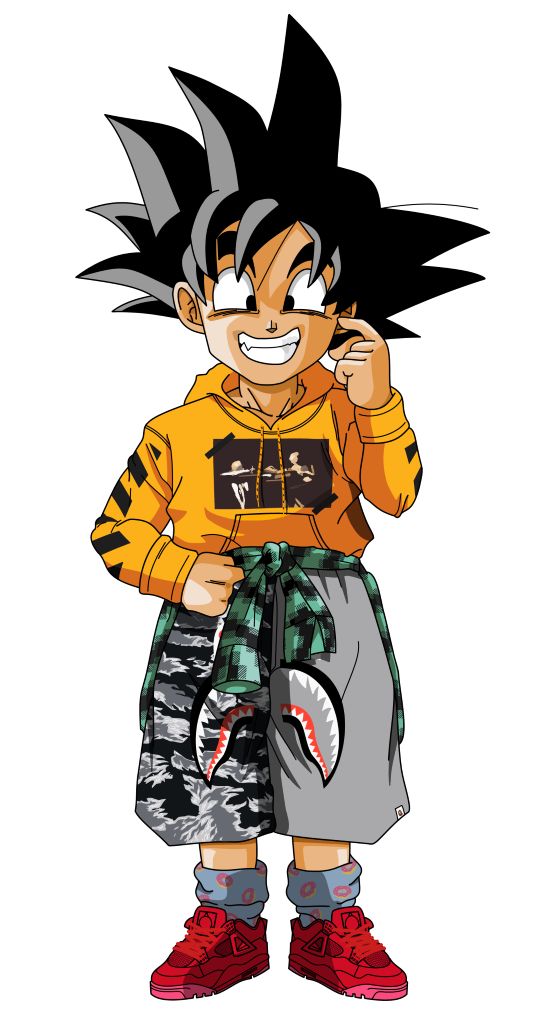 Kid Goku Kamehameha With Streetwear