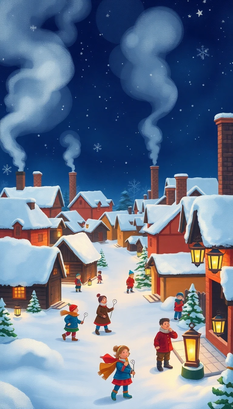 Winter Village Wallpaper