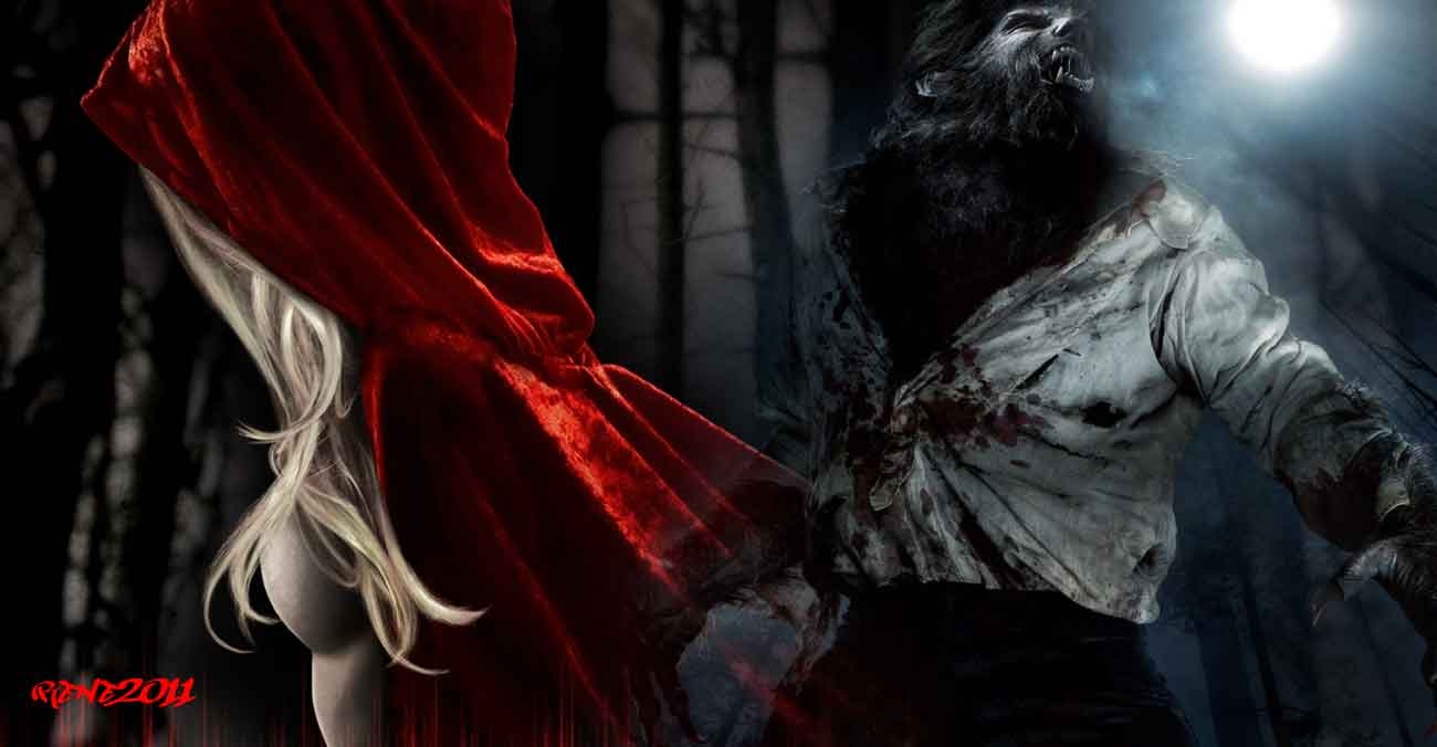 Wallpaper Red Riding Hood And Wolf