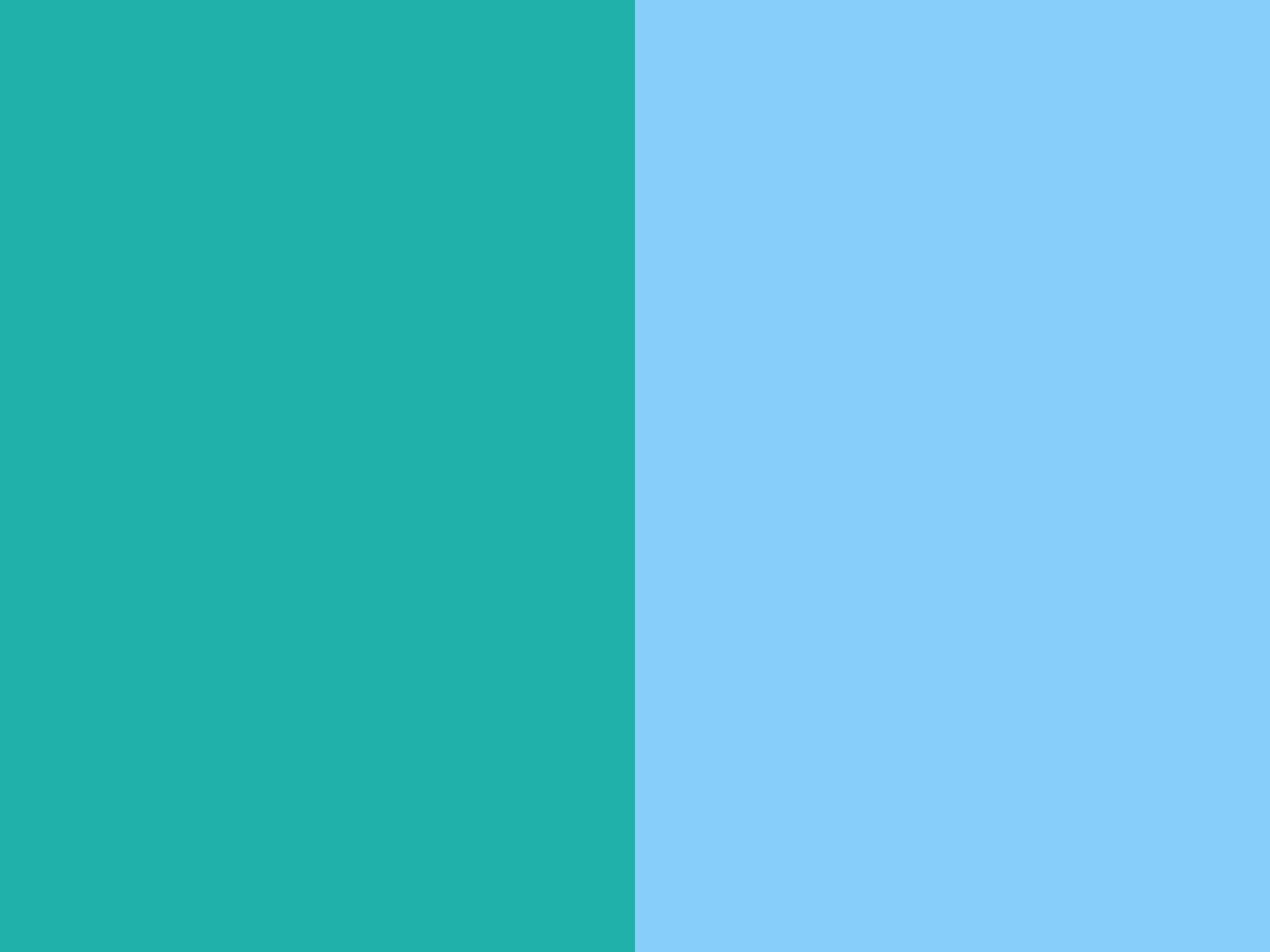 2048x1536 Light Sea Green and Light Sky Blue Two Color Background