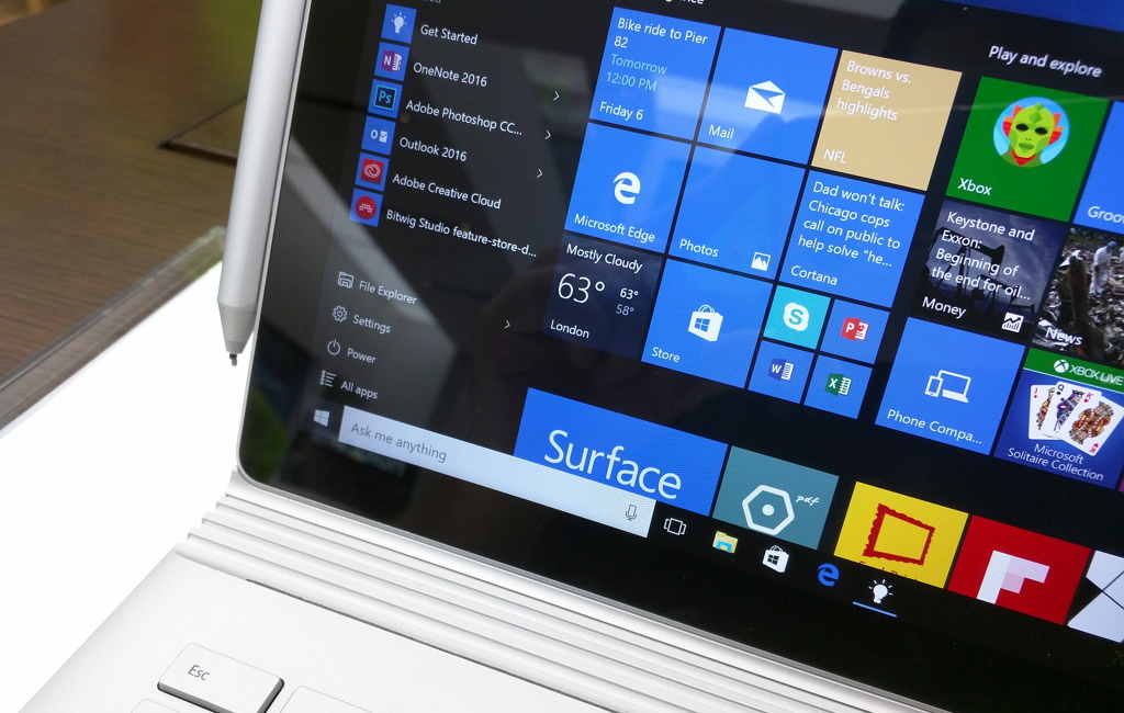 Surface Book With Cortana On The Windows Taskbar