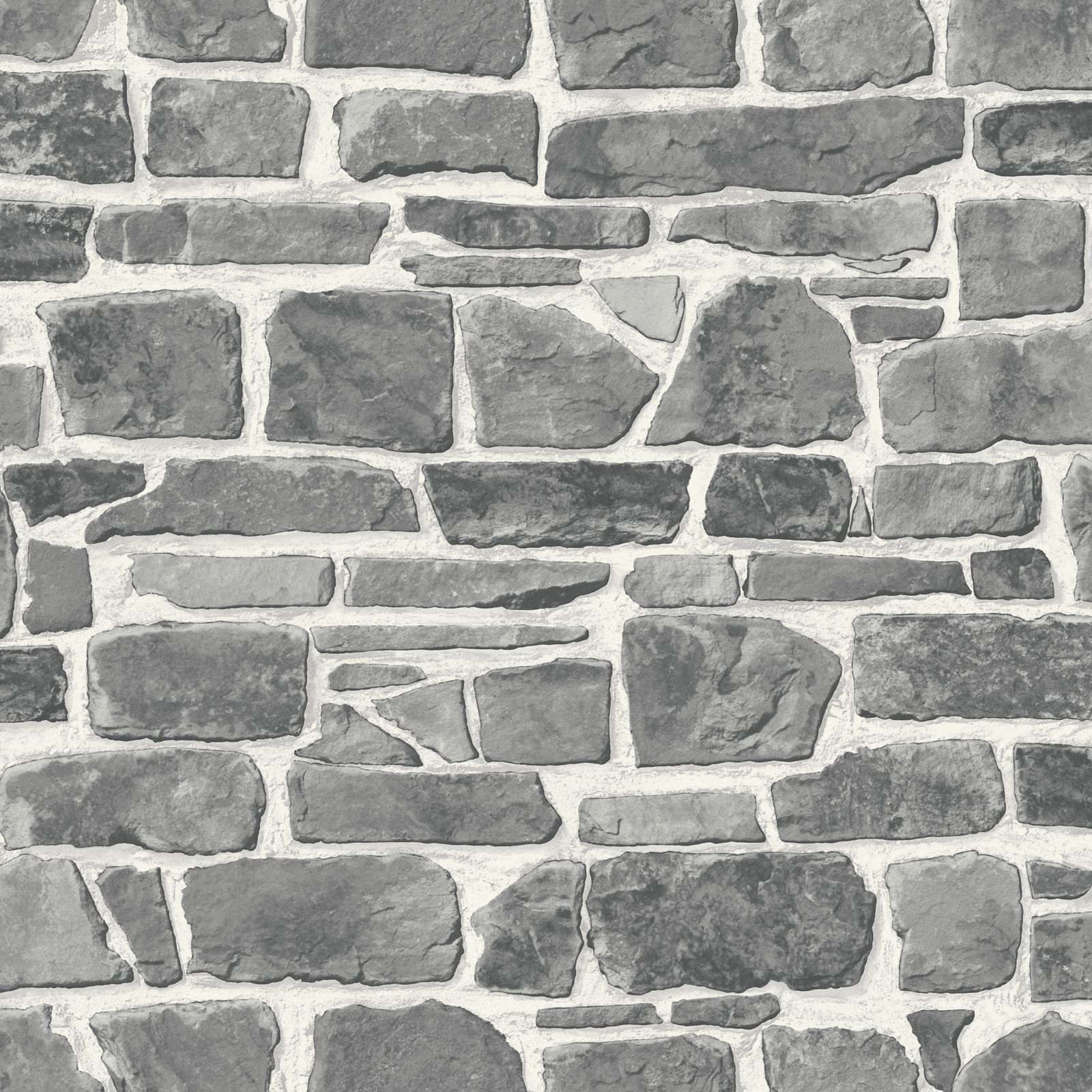 Grey Stone Wall Wallpaper Rasch New Brick