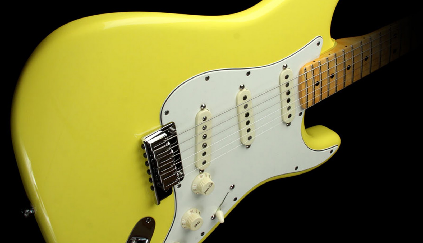 Guitar Wallpaper Yellow Fender Stratocaster Electric Body