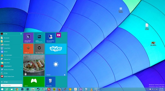 Windows Technical Pre Turquoise Wallpaper And Start Menu