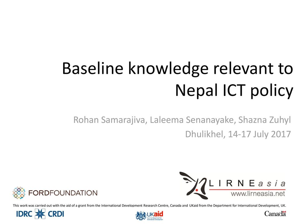 Baseline Knowledge Relevant To Nepal Ict Policy Ppt