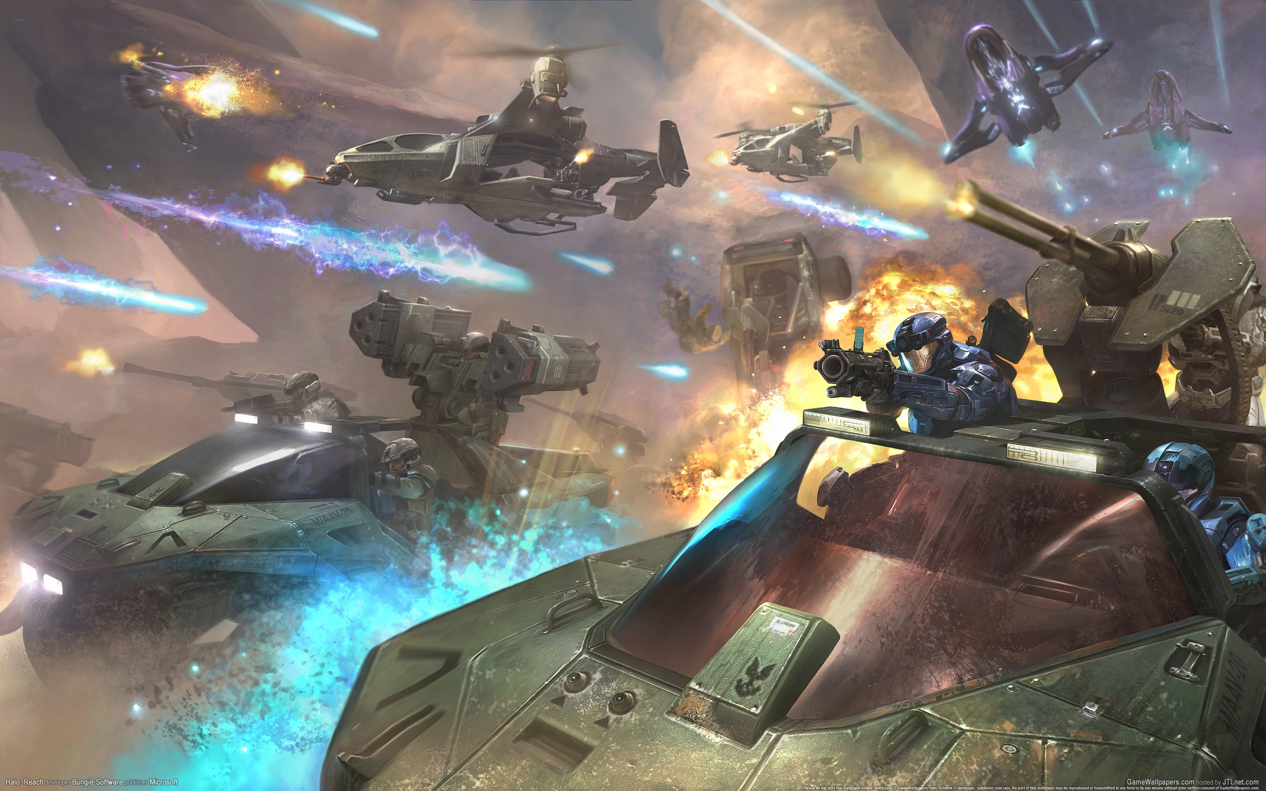 Halo Reach Game Sci Fi Future Spaceships Fire Alien World