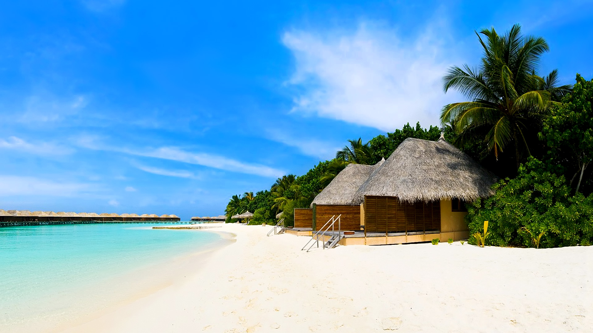 Tropical Island Beach Hous HD Wallpaper Background Image