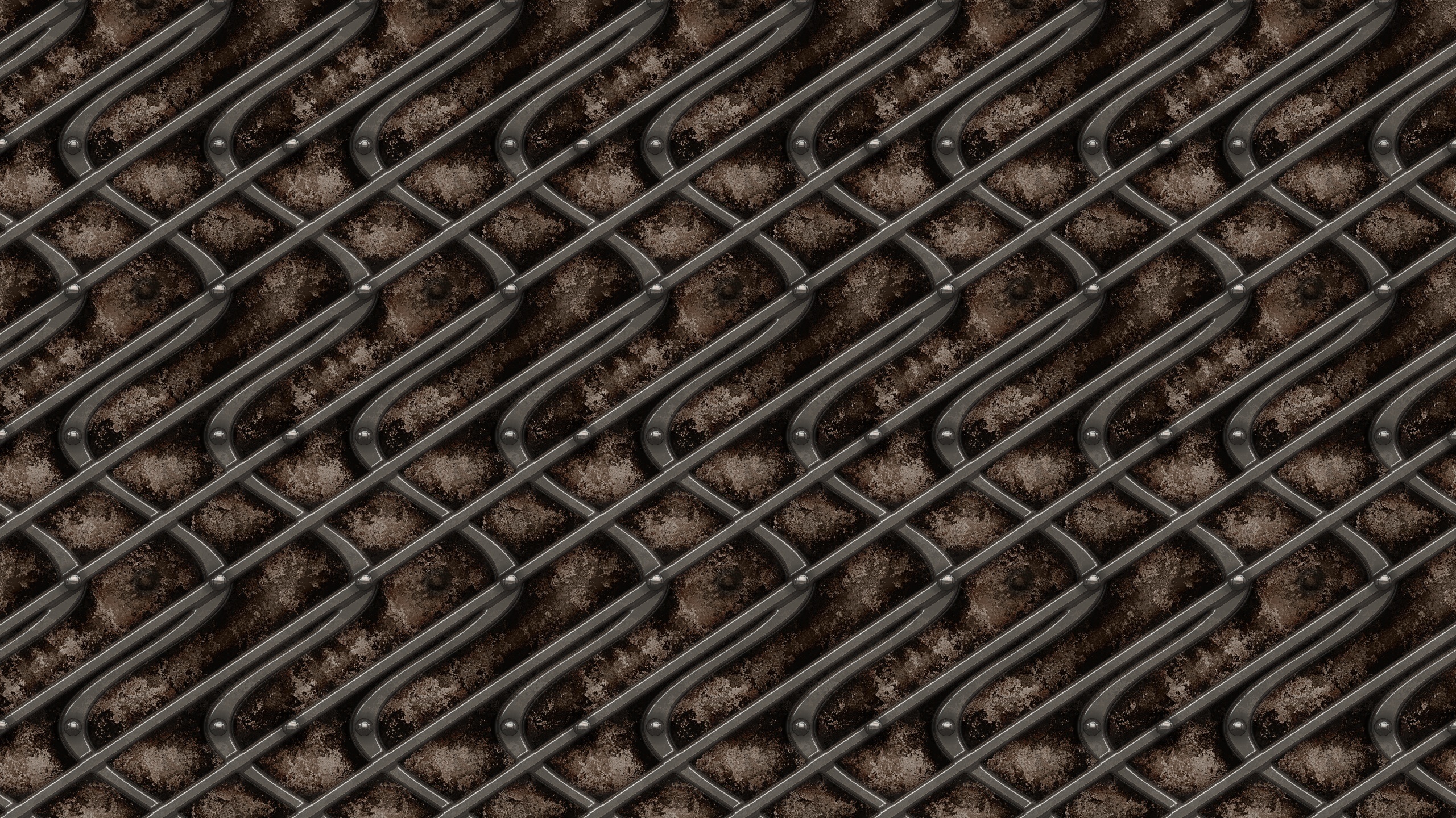 Wallpaper Texture Background Metal Stripes Waves Rivets Fence
