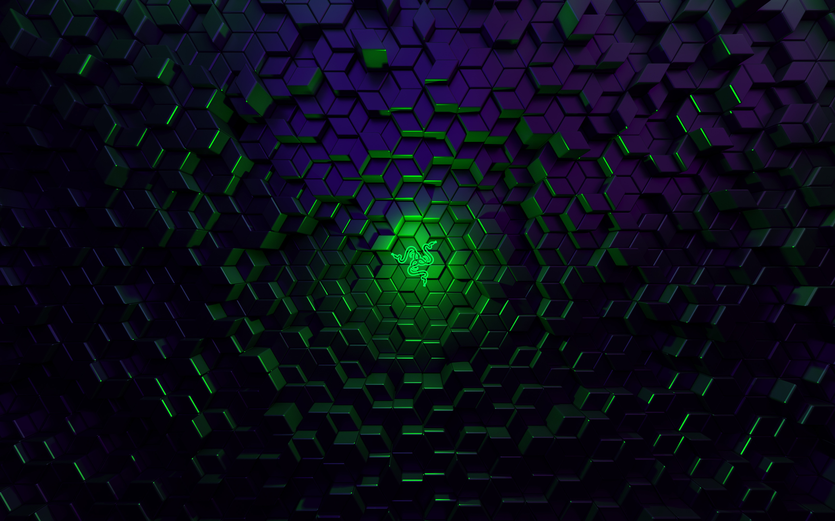 Razer Logo Glowing 4k Macbook Pro Retina HD Wallpaper