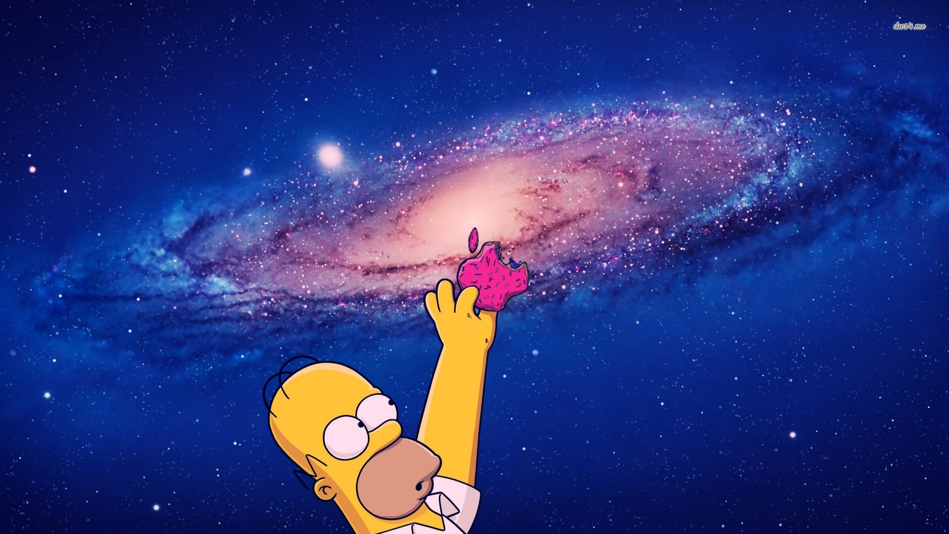 Homer Reaching For A Donut Apple Logo Wallpaper Puter