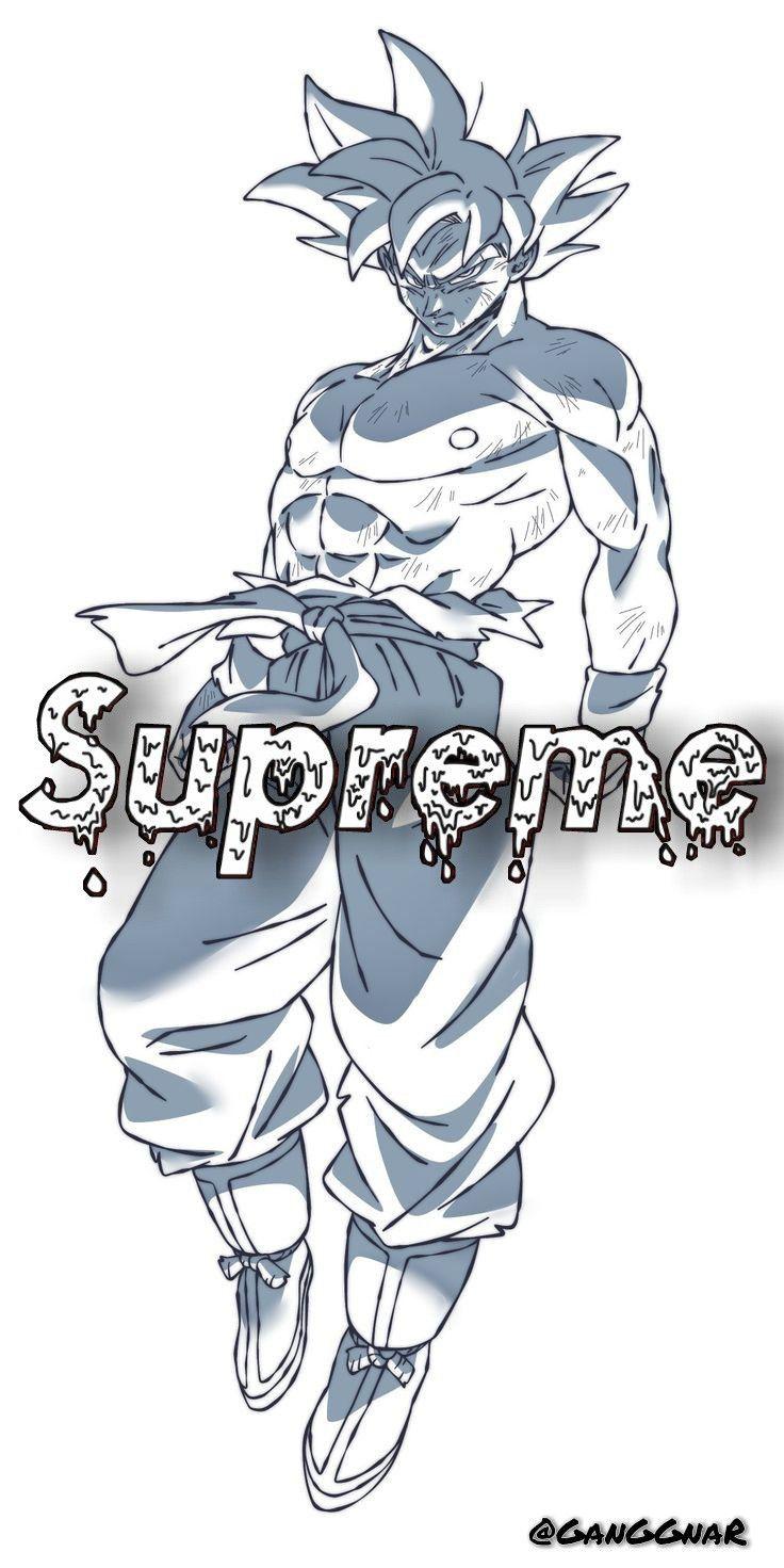 Supreme Goku Black And White Wallpaper iPhone Android Galaxy Phone