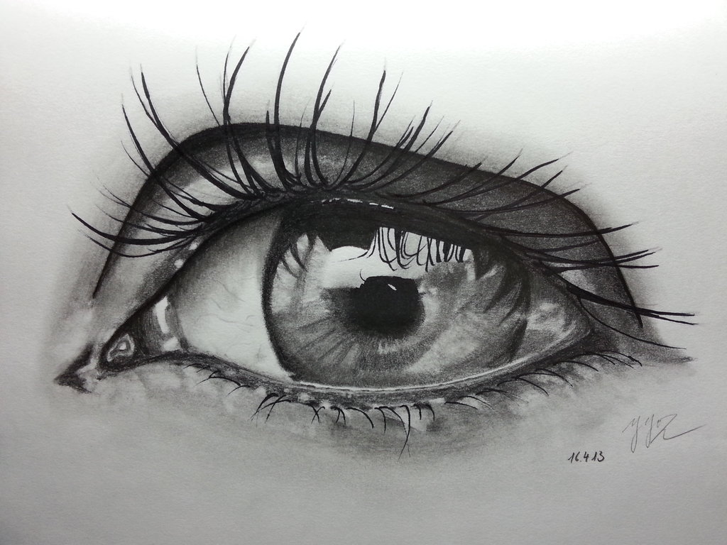 Pencil Drawing Eye By Ozastark
