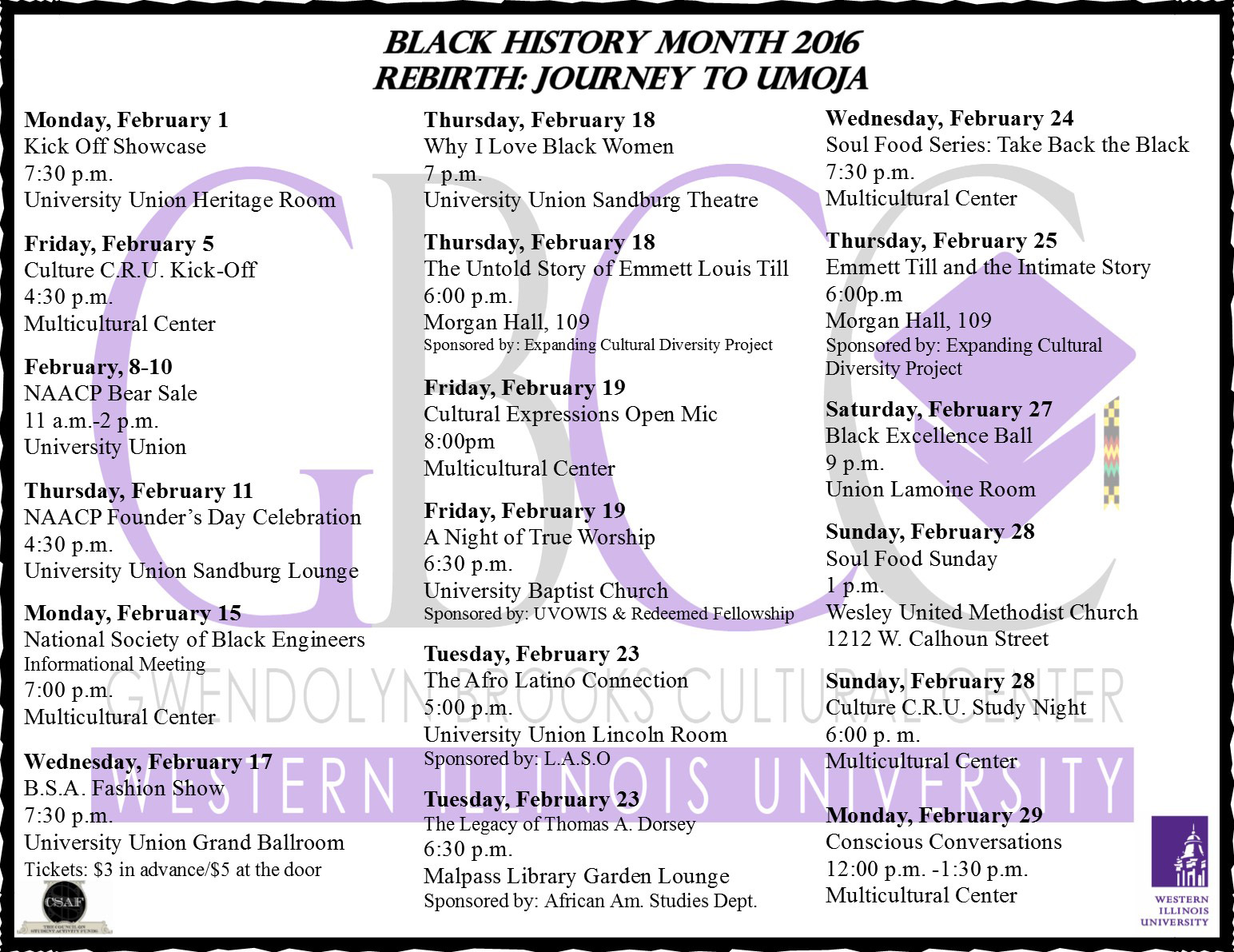 Cute wiu celebrates black history month 2016 january 28 2016