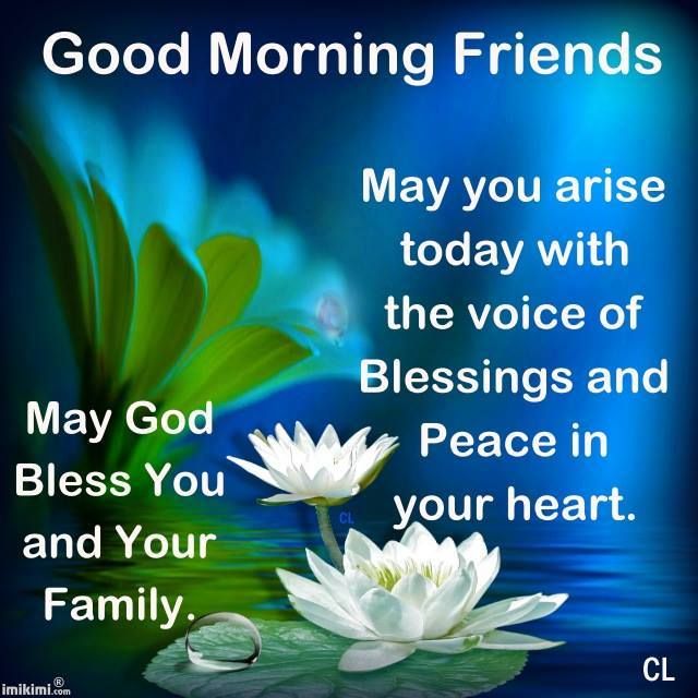 Good Morning Friends May God bless you and your family today and