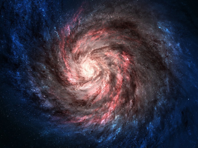 Pink Spiral Galaxy With Blue Edges Wallpaper And Image