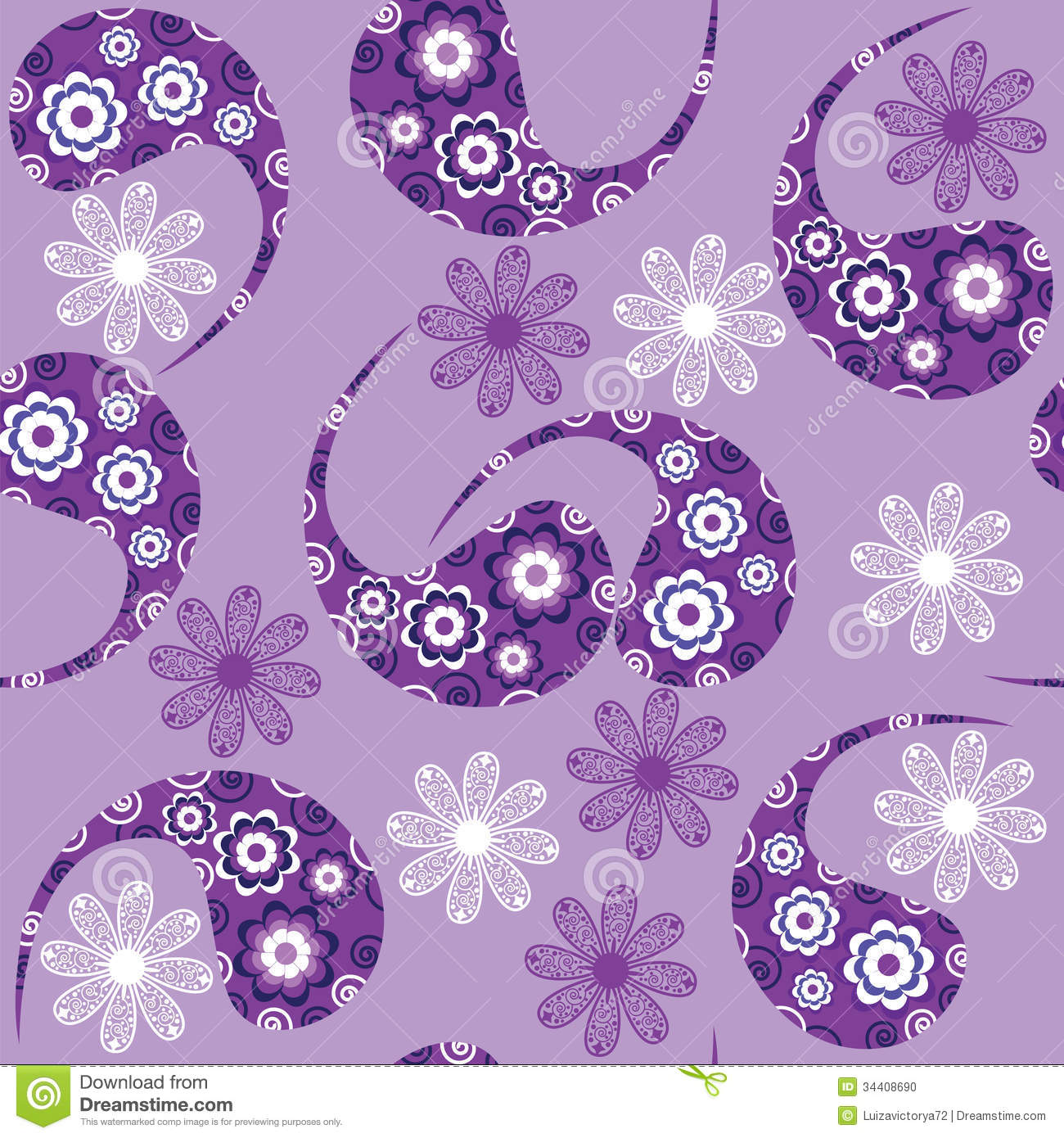 Purple Paisley Pattern Wallpaper Seamless