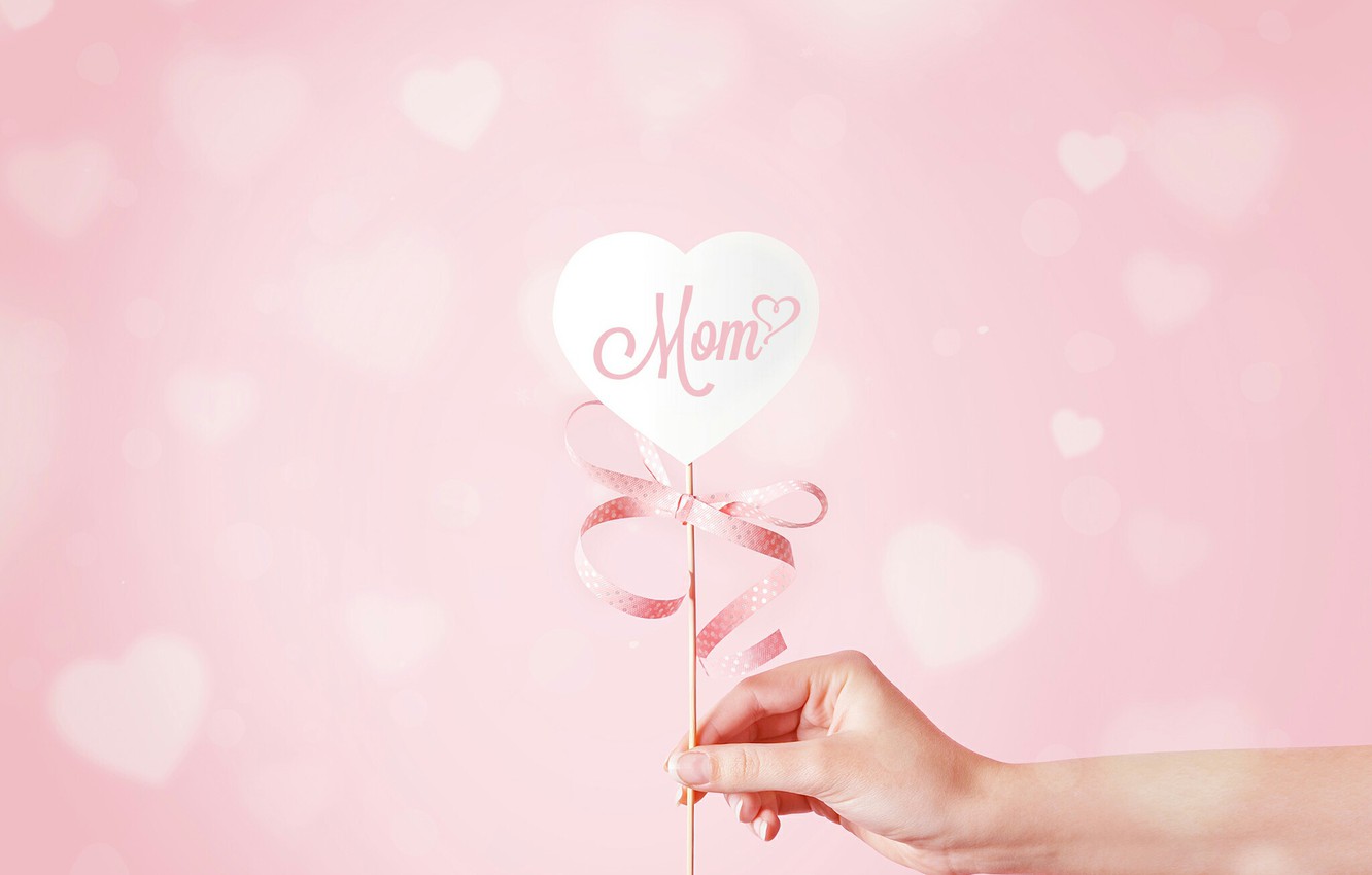 Wallpaper Heart Mother S Day Ribbon Hearts Hand Image For
