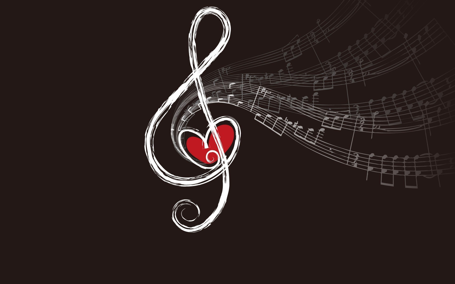 Music Notes Heart Art Background HD Wallpaper