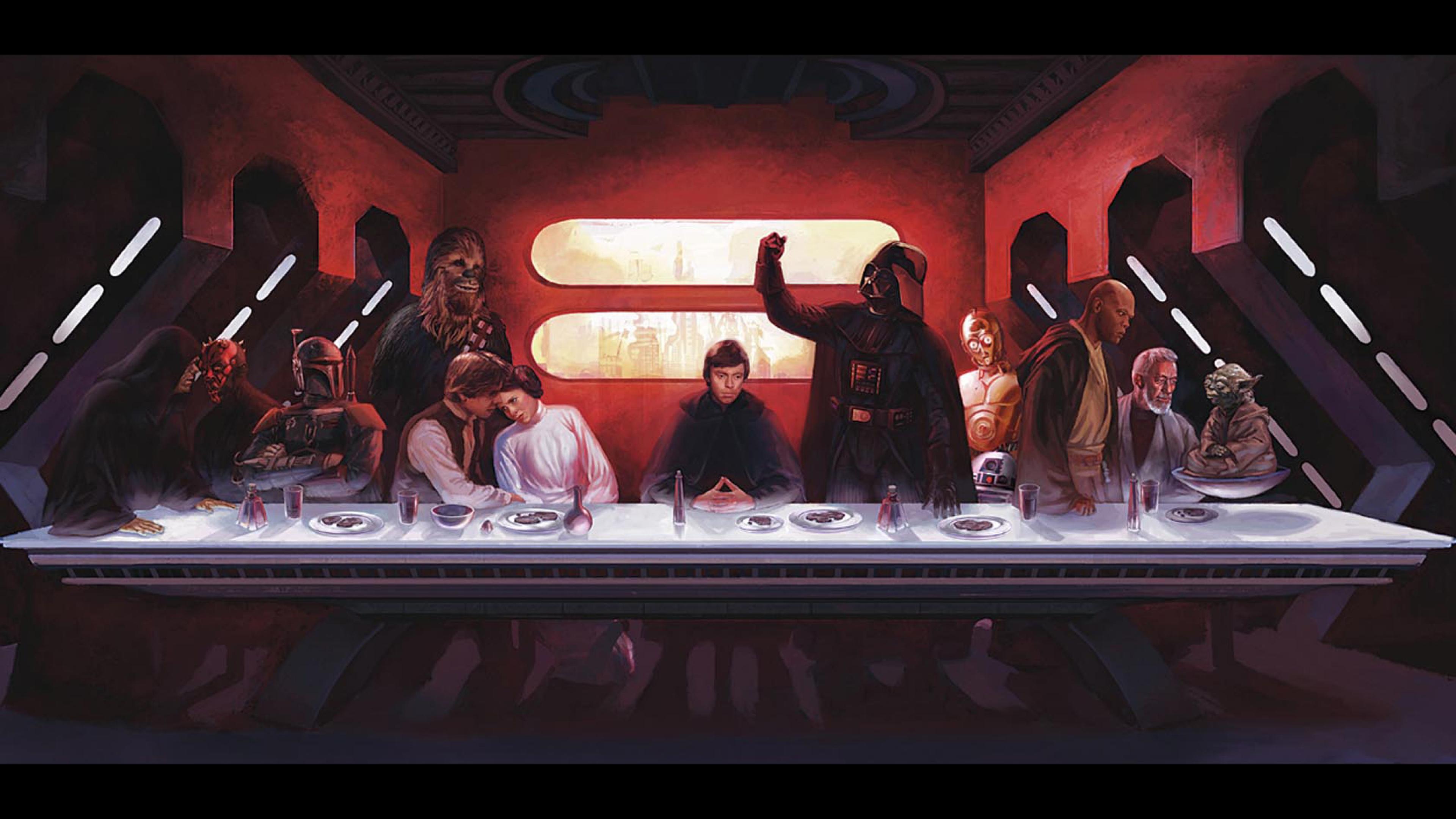 Star Wars C3po Darth Vader Last Supper R2d2 Artwork Yoda The Ultra Or