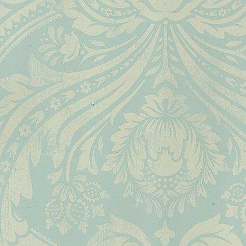 Allen Roth Teal Gold Damask Strippable Non woven Unpasted Feature